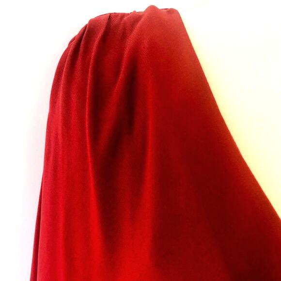 Haute Hippie Size S Crimson Crush Cowl Sleeve Deep V Asymmetric Mini Dress - Picture 7 of 11